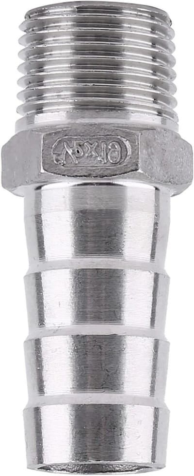 Hose connector met barbed wire adapter van roestvrij staal voor slangen van 1/8" tot 3/4" (1/2 x 19mm) - Duurzaam en veelzijdig gebruik