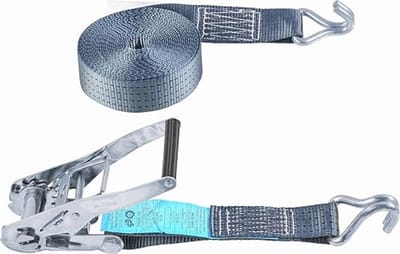 Sjorband 8 m x 50 mm - 4000 kg Maximale Belastbaarheid - Met Spanratel & Puntige Haak - Polyester Lading Vastzetten