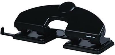 Perforator voor 25 vellen met geleidingsliniaal en formaatmarkeringen - Zwart Metallic