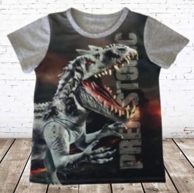 Jongens T-shirt Dinosaurus JM805 - Grijs - 110/116