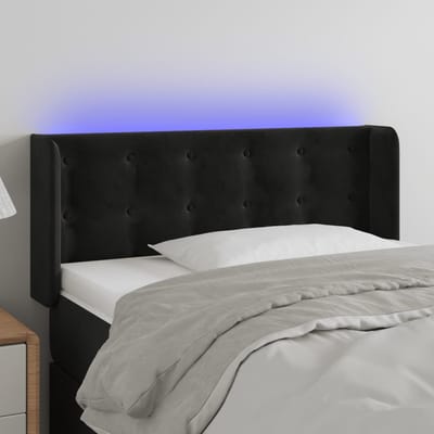 vidaXL - Hoofdbord - LED - 103x16x78/88 - cm - fluweel - zwart