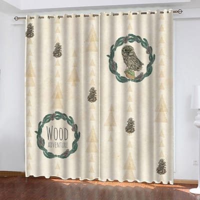 Kerst Bedrukte Cortinas 100% Polyester Gordijnen Voor Woonkamer Slaapkamer Verduisterende Gordijnen Geperforeerde Keukenaccessoires Stof 100x140cm&Grommet Top gray