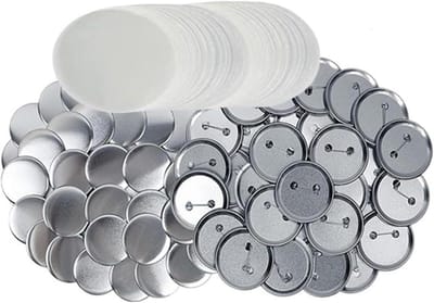 Badge Maak Kit - Pin Maker Benodigdheden - Creatieve Vormgeving - Duurzame Metalen Onderdelen - 50mm 100 Stuks - One Color