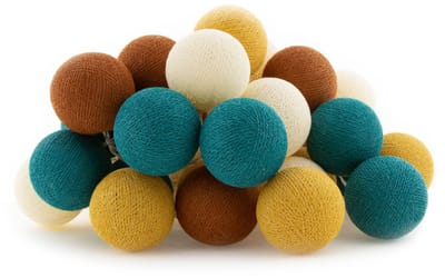 Cotton Ball Lights - LED lichtslinger voor binnen - Handgemaakt en Fairtrade - 35 lampjes - Indian Summer