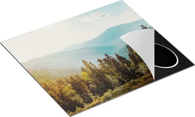 Chefcare Inductie Beschermer Bos met Bomen in de Hoge Bergen - 60x50 cm - Afdekplaat Inductie - Kookplaat Beschermer - Inductie Mat