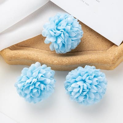 10 STKS Simulatie Zijde Melaleuca Nepbloem DIY Bal Chrysant, Bruiloftsdecoratie, Strohoed Rugzakaccessoires 10PCS blauw