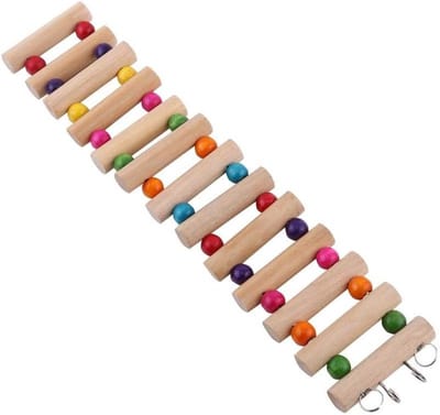 Houten Ladder voor Hamsters en Vogels - Schommels, Trap en Decoratie voor Kooi - Drie Maten Beschikbaar