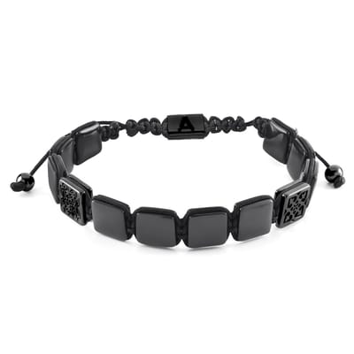 Elysian | Armband met Platte Zwarte en Onyx Kralen