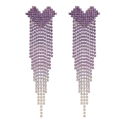 Strass Oorbellen Liv Hart Paars