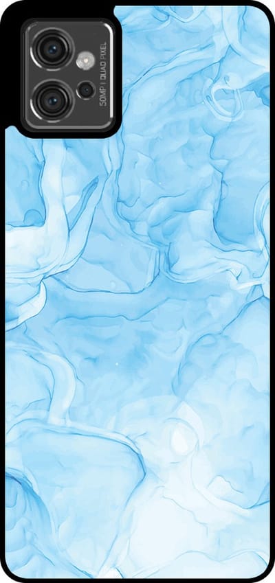Smartphonica Telefoonhoesje Geschikt voor Motorola Moto G32 met marmer opdruk - TPU backcover case marble design - Lichtblauw geschikt voor Motorola Moto G32