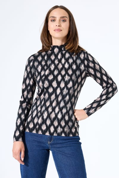 Dames T-shirt met lange mouwen en hoge kraag Garcia