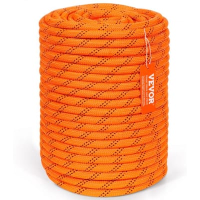 VEVOR Dubbel Gevlochten Polyester Touw, 1,27 cm x 67,7 m, 48 Strengen, 3600 kg Breeksterkte, Klimtouw voor Buiten, Boomverzorgingstouw voor Rotsklimmen, Kamperen, Schommels, Abseilen, Redding