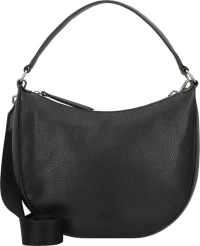 JOST Leren Schoudertas Vika Hobo Bag Black Zwart