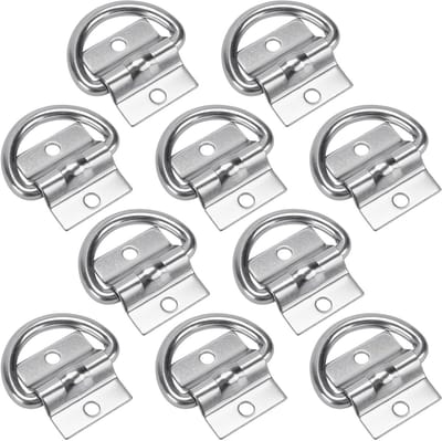 10 stuks D-ring Tie Downs, roestvrijstalen sjorringen voor het veilig vastzetten van lading in trailer, vrachtwagen en boot, 5,6 x 3,6 cm, duurzaam en sterk