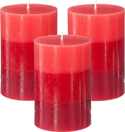 Atmosphera Geurkaars Nina - 3x stuks - Rood fruit - 45 branduren - 7 x 10 cm