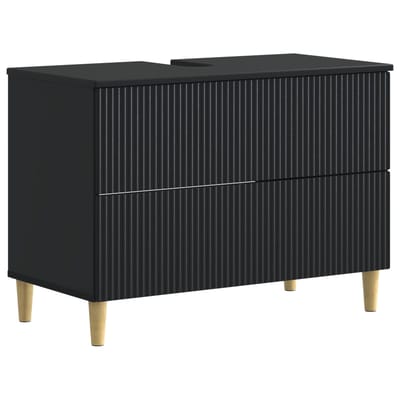 vidaXL - Wastafel - kabinet - voor - de - badkamer - ARNHEM - Zwart - 82 - x - 41 - x - 59 - cm