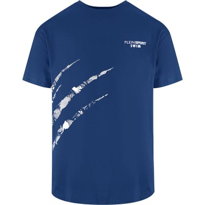 Korte Mouw Scratch Logo T-shirt in Donkerblauw