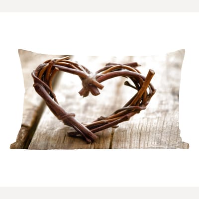 Sierkussens - Kussentjes Woonkamer - 60x40 cm - Hart - Hout - Natuur - Takken - Bruin