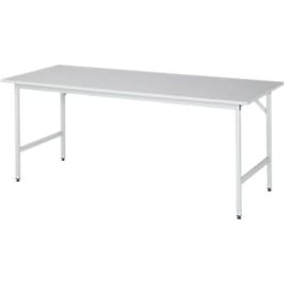 Rau ESD-werktafel Jerry, handmatig in hoogte verstelbaar, 28 mm spaanplaat met melamine coating, tot 300 kg, B 1250 x D 800 x H 800-850 mm, lichtgrijs