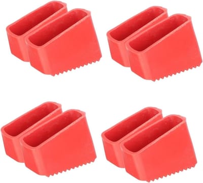 Laddervoet Beschermers - Ladder Rubber Doppen - Vloer Beschermen - Antislip Ontwerp - 5.5 x 3.8 x 2.5 CM - Rood