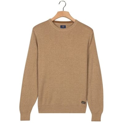 Baileys Trui Crew Neck Allover Fine Two-Tone Texture Camel / male