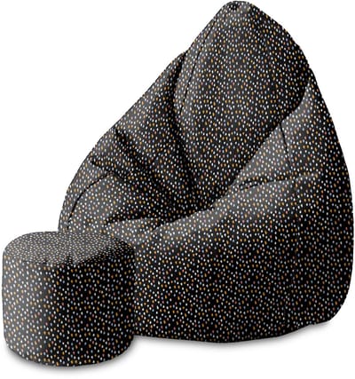 DreamRoots Velvet Zitzak voor Volwassenen – Luxe Beanbag met Voetsteun en Afneembare Hoes – Inclusief Vulling – 80x80x120 cm - Abstract Design