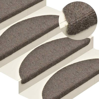 vidaXL - Trapmatten - Zelfklevend - 5 - stuks - 65x21x4 - cm - Beige - Halfrond - Groot