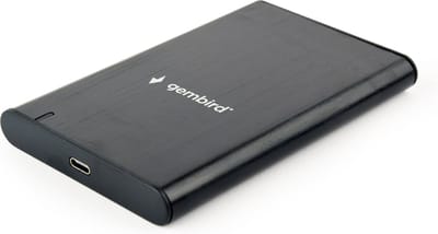 USB 3.1 2.5' SATA HDD/SSD behuizing met USB-C poort, geborsteld aluminium, Zwart