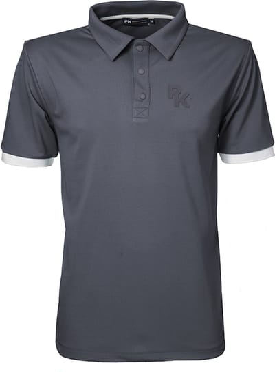 PK International - Heren - Polo - Technische Pique stof - Rambo - Charcoal - Donkerblauw/grijs - S/48