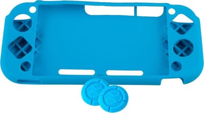 Siliconen hoes met Thumb Grips - Blauw geschikt voor Nintendo Switch Lite