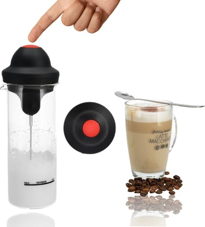 Elektrische Melkopschuimer RVS – Draadloos en BPA-vrij – Voor Warme en Koude Melk – Latte en Cappuccino Schuimer – Met Anti-Aankoek Glaskan