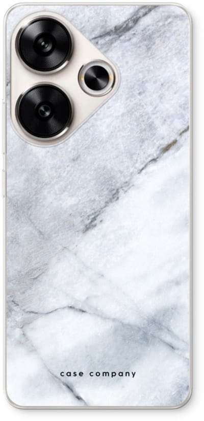 Case Company® - Hoesje geschikt voor Xiaomi Poco F6 hoesje - Witte marmer - Soft Cover Telefoonhoesje - Bescherming aan alle Kanten en Schermrand