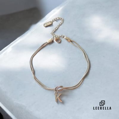 Leerella | K | Stijlvolle Letter Armband van Hoogwaardig RVS in Zilverkleur met Initialen – Perfect voor Dames en Heren | Luxe Accessoire met Persoonlijke Touch Moederdag, Valentijnsdag en Verjaardag Cadeau 16+5cm