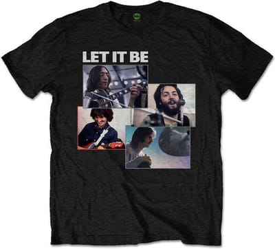The Beatles - Let It Be Recording Shots Heren T-shirt - S - Zwart