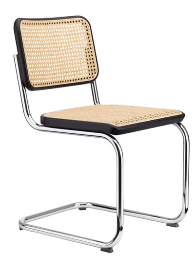 Thonet S 32 V Stoel - Beuken zwart (TP 29) gebeitst - kunststofglijder zwart met vilt