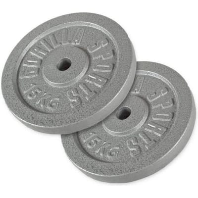 Gorilla Sports Halterschijven Set - Bundel - 30 kg - 2 x 15 kg - Gietijzer - 30 mm