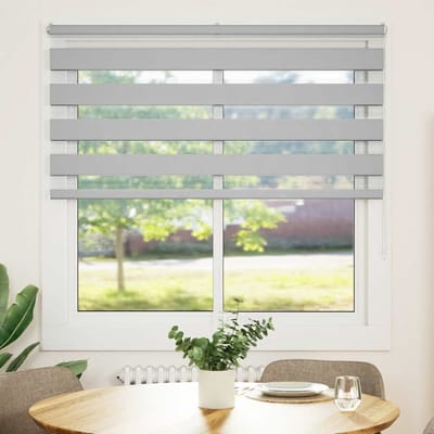 vidaXL - Zebra - rolgordijn - 145x150 - cm - stofbreedte - 140,9 - cm - lichtgrijs