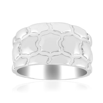 Cavill - Robuuste zilveren herenring - 925 Sterling Zilver met platinering - Geometrisch arabesken patroon - Stijlvolle moderne herensieraden