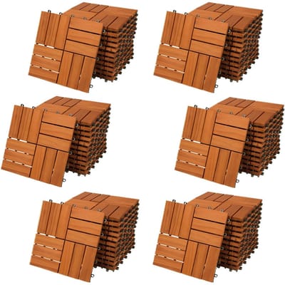 Houten Terrastegels 30x30cm FSC Gecertificeerd Kliksysteem voor Binnen en Buiten
