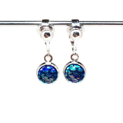 Clip Oorbellen Kinderen - Oorclips - Zeemeermin - Blauw - Hangoorbellen - MNQ bijoux