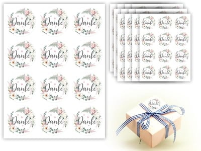 Dailygoods- Bedankstickers 144 Stuks - Zelfklevende Trouwe Stickers - Huwelijksstickers - Bloemenpatroon - Hoogwaardige Materialen - Duurzaam - Trouwstickers
