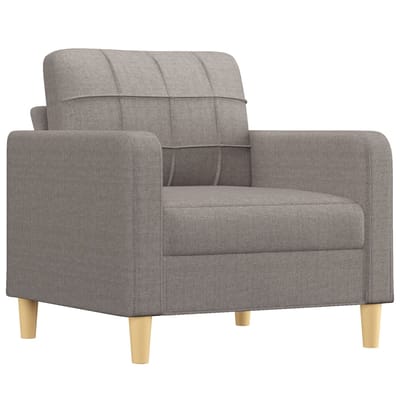 vidaXL - 3-delige - Loungeset - met - kussens - stof - taupe