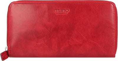 mano Donna Aurona Portemonnee RFID Leer 19 cm - Dames - Horizontaal - rot