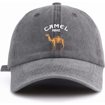 1 stuks CAMEL Print Gewassen Baseballpet voor Volwassenen, Minimalistische Retro Stijl Casual Zachte Verstelbare Papa Hoed, Perfect Als Cadeau gray