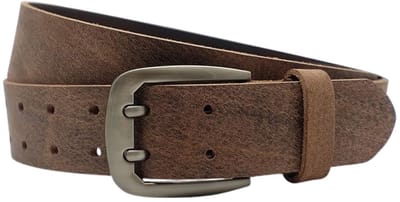 Fana Belts Brede Jeans Riem Bruin - Buffelleer - Broekriem Breed - Taillemaat 80 - Kleine Maat