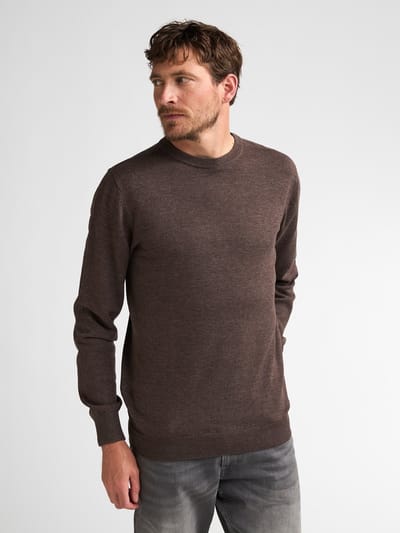 Petrol Industries Trui Heren - Regular Fit - Fijngebreide Trui Mannen - Ronde Hals - 50% Katoen, 50% Acryl - Pullover - Bruin - Maat S