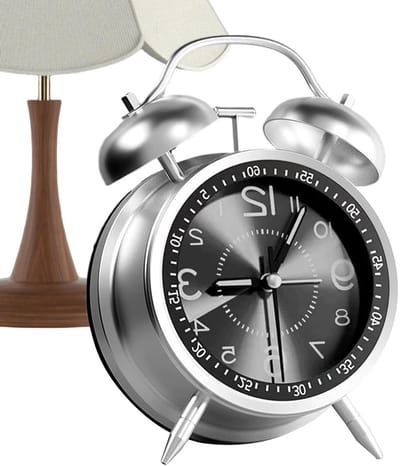 Analoge Wekker - Ouderwetse Klok - Rustig Wakker Worden - Dubbele Bel Alarm - 13 cm Breed - Zwart