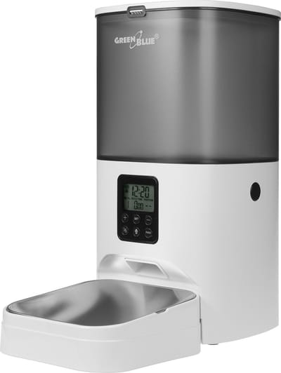 GreenBlue - Automatische Voerbak - Voerdispenser Kat en Hond - Voerautomaat - 6L - Instelbaar voedingsschema - USB - Wit