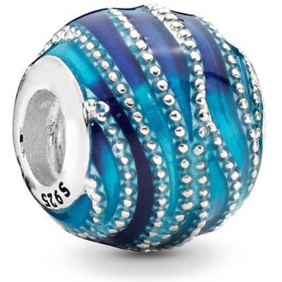 Nouveau Charme Authentique en Cuivre Compatible avec Bracelet Authentique Accessoires Bijoux Femme Série Bleue Ensemble Montgolfière Chaussons Plage Astrale