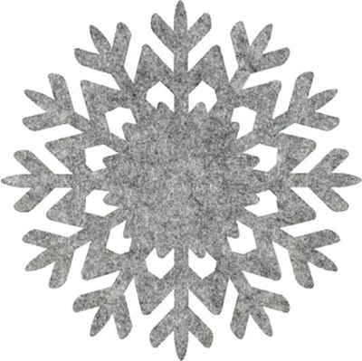 Sneeuwvlok vilt onderzetters - Gemeleerd grijs - 6 stuks - ø 9,5 cm - Kerst onderzetter - Tafeldecoratie - Glas onderzetter - Woondecoratie - Tafelbescherming - Onderzetters voor glazen - Keukenbenodigdheden - Woonaccessoires - Tafelaccessoires